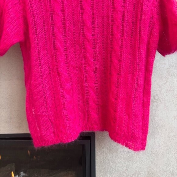 Anthropologie fuchsia mock neck with short sleeves sweater, Size XL - Picture 11 of 11